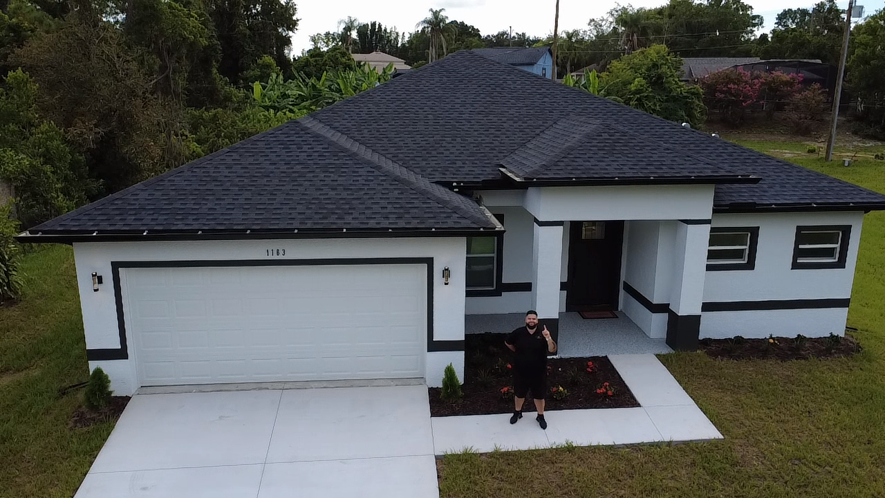 A drone view of a house